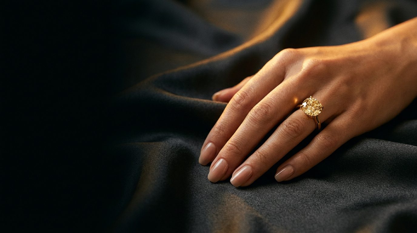 Handcrafted gold diamond ring